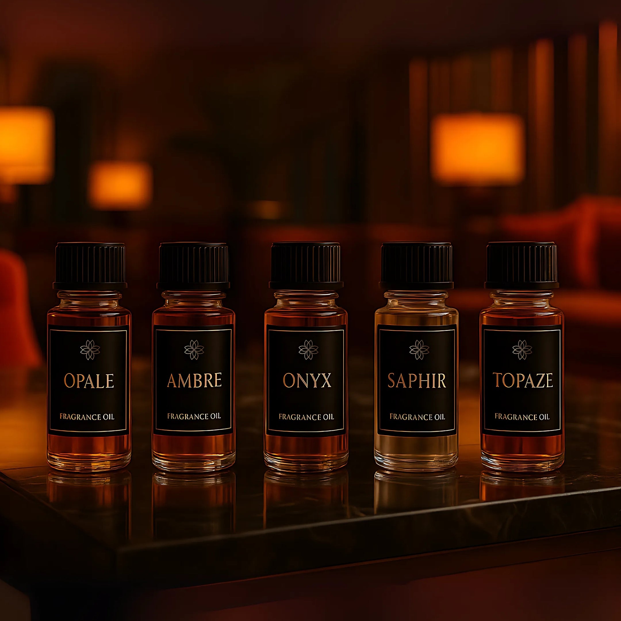 Huiles parfumées Maison Cyrelle pour diffuseur d'intérieur – Opale, Ambre, Onyx, Saphir et Topaze_Mobile 
